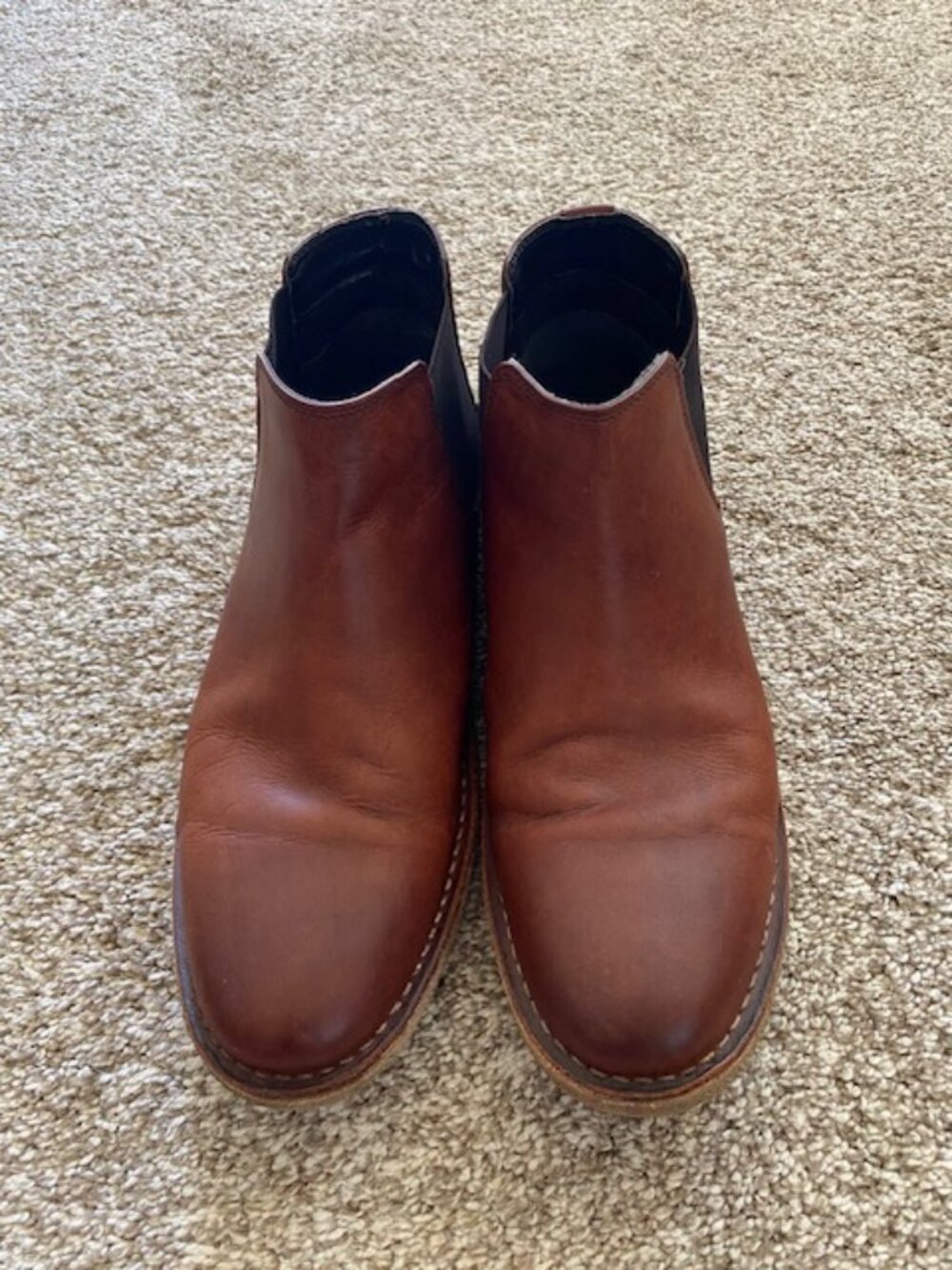 Reaction Kenneth Cole Men's Chelsea Ankle Boots Leather Brown Shoes Size 12